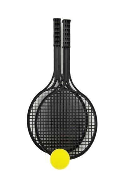 Tenis moale - negru (2 rachete, minge)