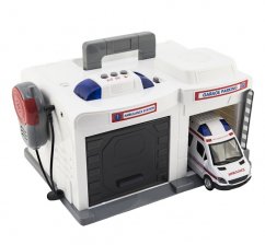 Teddies Estación de rescate + coche ambulancia 15 cm en batería con luz