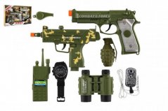 Pistol 2 buc. cu accesorii din plastic cu baterii cu sunet cu lumină