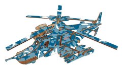 Woodcraft fából készült 3D puzzle Fekete cápa harci helikopter
