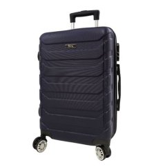 Bavy 20 hüvelykes keményfalú bőrönd Ribs  Navy