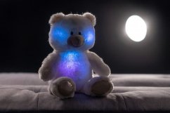 Ours en peluche blanc de 40 cm fonctionnant sur piles avec son et lumière