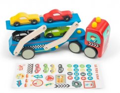 Le Toy Van Tractorul de jucărie cu mașini de curse