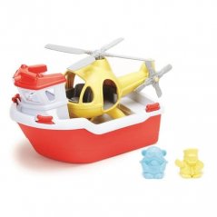 Green Toys Barco de rescate con helicóptero