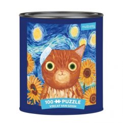 Mudpuppy Puzzle Vincat van Gogh művészet macskák egy konzervdobozban 100 darab