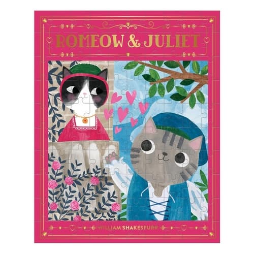 Mudpuppy Puzzle Romeow & Juliet Bookish Cats 100 dielikov