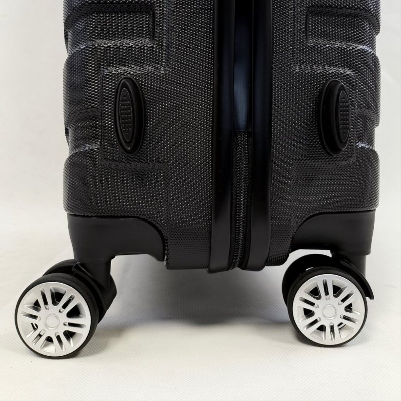 Bavy Cestovní kufr skořepinový Ribs Black - set 3 ks