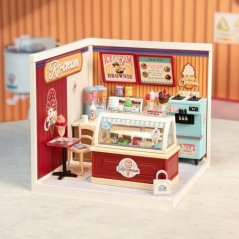 RoboTime 3D dřevěná skládačka Miniatura domečku Prodejna zmrzliny