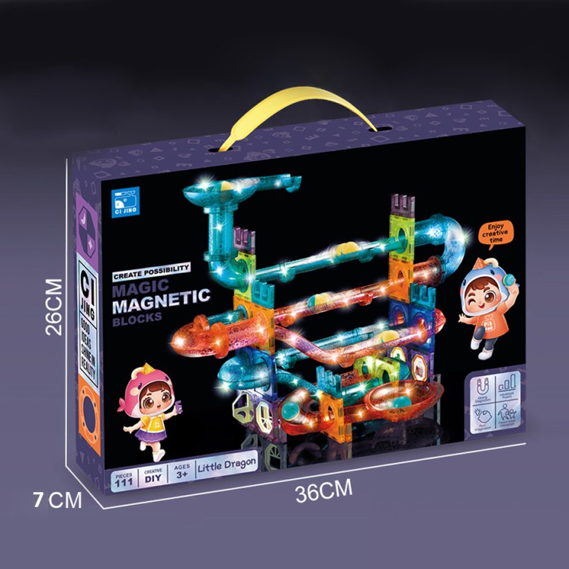 Magnetická stavebnice Svítící 111 ks