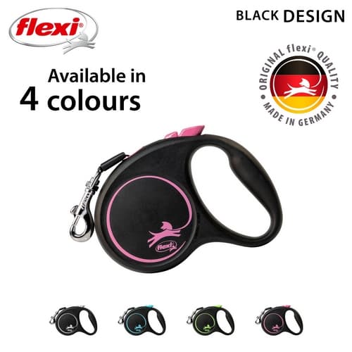 Flexi Vodítko Black Design S pásek 5m černo-růžové