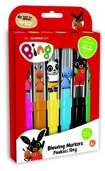 Marqueurs soufflants Bunny Bing 6pcs avec pochoirs en boîte 12x19cm