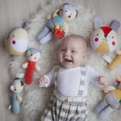 Hochet Petit Collage Squeaky Bear