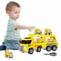 Camion cu mașini galben