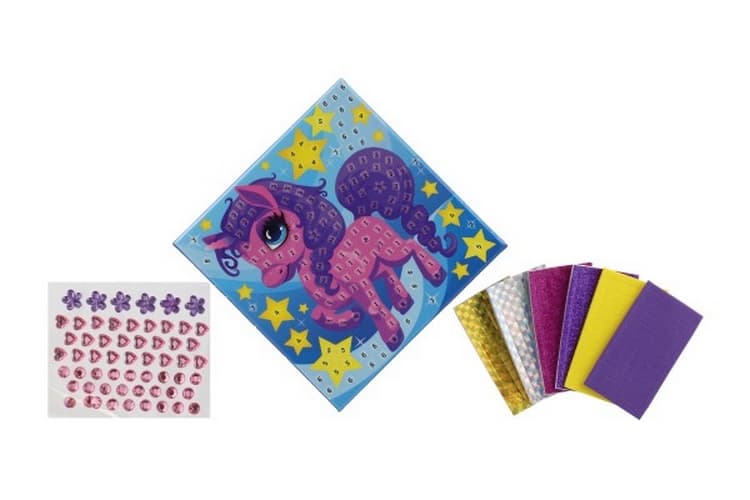 Set de joyero creativo unicornio con mosaico con accesorios en caja 29x25,5x6cm