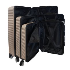 Bavy Circle Gold bézs színű keményfalú bőrönd - 3 darabos szett