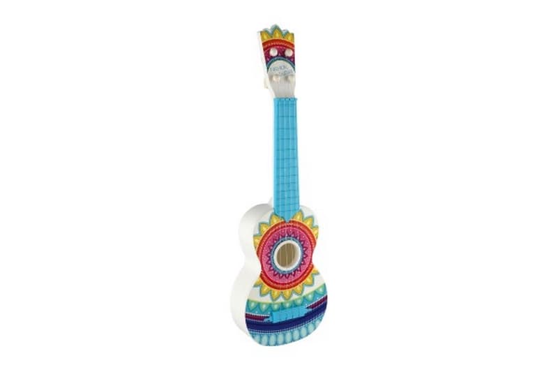 Guitare/ukulélé en plastique 55cm avec médiators colorés