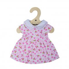 Bigjigs Toys Rózsaszín ruha szívekkel babának 34 cm-es babához