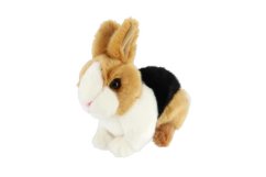 Nyúl plüss 15x17cm barna-fekete-fehér 0m+