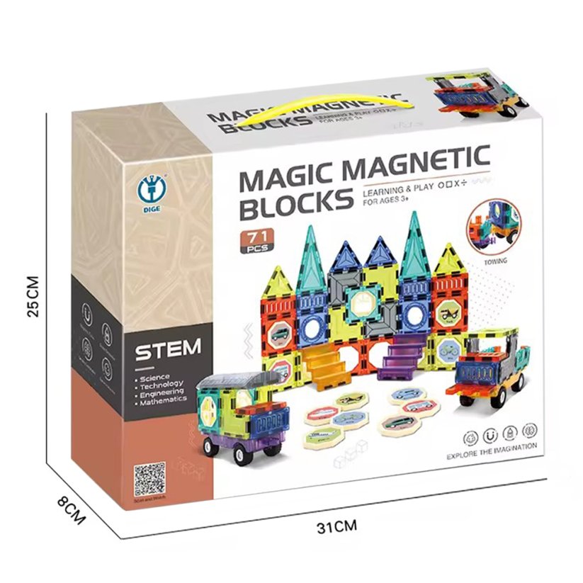 Magnetická stavebnice Továrna 71 ks