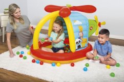 Nafukovací hrací centrum Fisher Price - Helikoptéra s míčky 155x102x91cm
