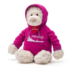 Medveď Spencer v ružovej mikine Praha, 36cm