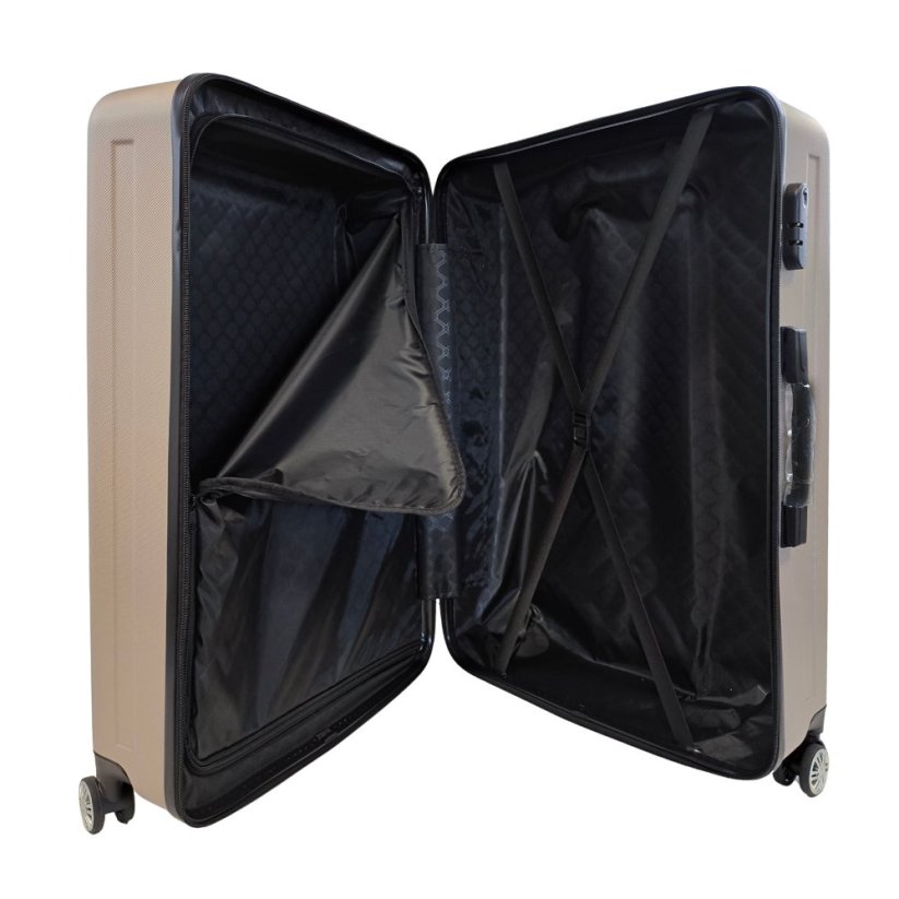 Bavy Cestovní kufr skořepinový 28" Stripes Gold beige