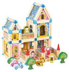 2Kids Toys Dřevěná stavebnice Zámek barevný