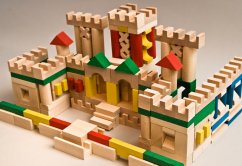 EkoToys Cubos de madera de colores 210 piezas