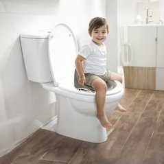 Csúszásgátló WC-ülőke magas háttámlával, szürke