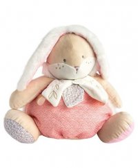 Doudou Różowy króliczek z miejscem na piżamę 38 cm