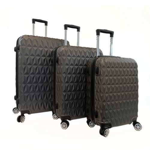 Bavy Cestovní kufr skořepinový Diamond Dark grey - set 3 ks