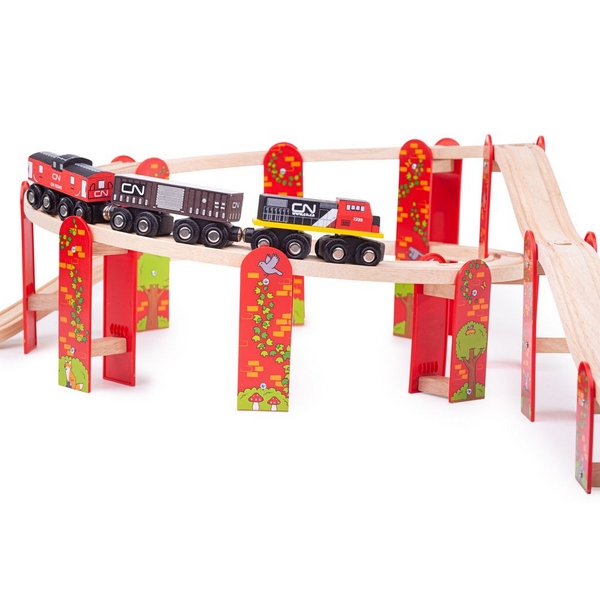 Bigjigs Rail Set de șine cu mai multe niveluri