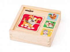 Minipuzzle - Animaux dans une boîte en bois