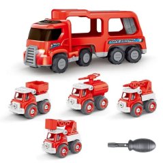 Camion avec voitures rouge