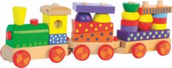 Woody összecsukható vonat nyomtatással, fénnyel és hanggal - két kocsival