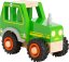 Kis lábas fa traktor zöld