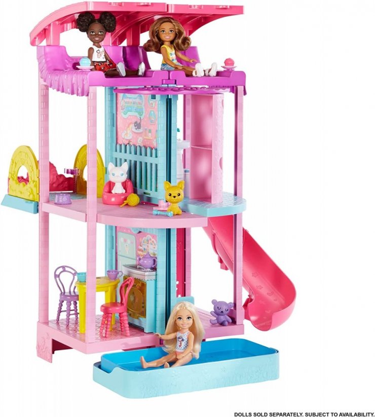 Barbie Chelsea ház csúszdával