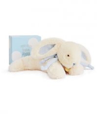 Zestaw upominkowy Doudou - pluszowy królik niebieski 30 cm
