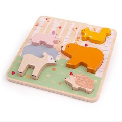 Puzzle in legno Bigjigs Baby Woodland