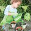 Bigjigs Toys Set d'outils de jardinage dans un sac en toile vert