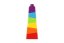 Torony/Piramis ferde színes rakosgatós puzzle 6db műanyag dobozban 8x21x8cm 18m+