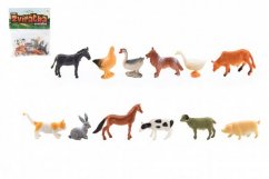 Állatok mini otthoni farm műanyag 12db zacskóban
