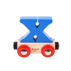 Bigjigs Rail Wagon Voie ferrée en bois - Lettre X