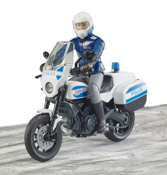 Bruder 62731 BWORLD Moto de police Ducati Scrambler avec figurine