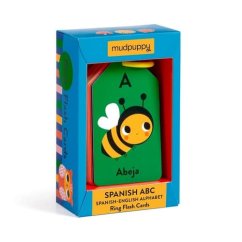 Mudpuppy ABC spaniolă-engleză cărți pe un inel 27 buc