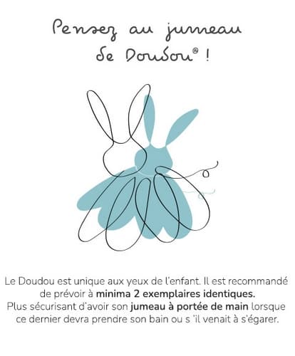 Doudou Dodo lapin bleu 3en1