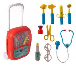 Teddies Doctor/doctor set de plastic cu stetoscop cu baterii în cutie de plastic