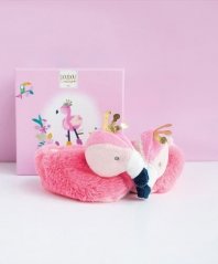 Zestaw upominkowy Doudou - Pierwsze buciki z flamingami 0-6 miesięcy