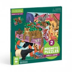 Mudpuppy Puzzle magnetic Safari și Jungla 2x20 de piese