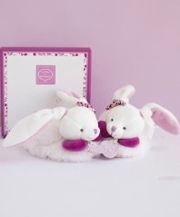 Coffret cadeau Doudou - Ensemble de chaussures avec hochets lapin 6-12 mois